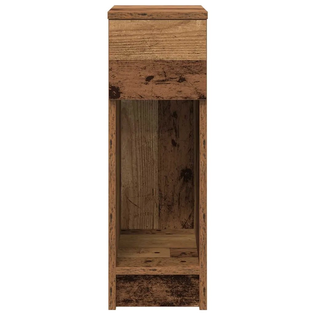 Comodino con Cassetto Legno Antico 20x36x60 cm 858709
