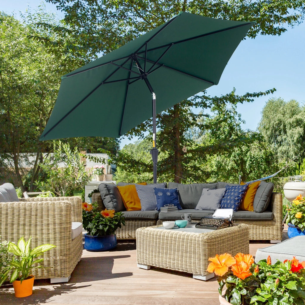 Ombrellone da giardino ¨C zephmum ¨C verde, alluminio, ?260x235 cm