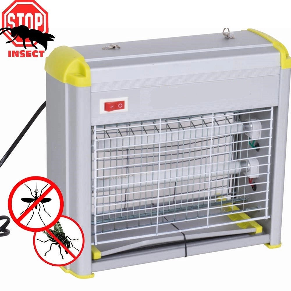 Trade Shop - Zanzariera Elettrica 12w (2x6w) Tubi Neon Raggi Uv Per Casa Giardino 220v 50hz -
