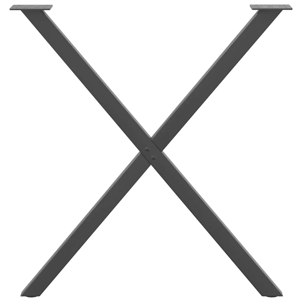 Gambe per tavolo da pranzo a forma di X 2 pz Antracite 70x(72-73) cm Acciaio 4012918
