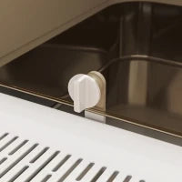 Lettiera per Gatti Chiusa in Acciaio Inossidabile, con Pala, 70 x 50 x 46,5 cm, Bianco