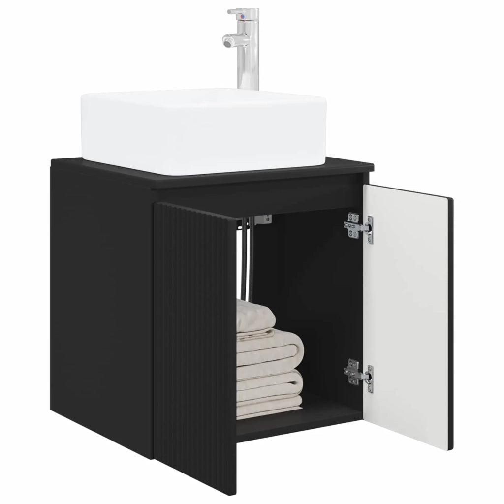Mobile Lavabo da Parete Nero 49,5 x 41 x 63 cm 890403
