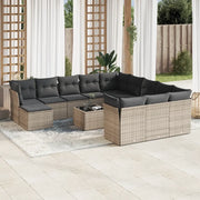 Set Divani da Giardino 13 pz con Cuscini Grigio in Polyrattancod mxl 87558