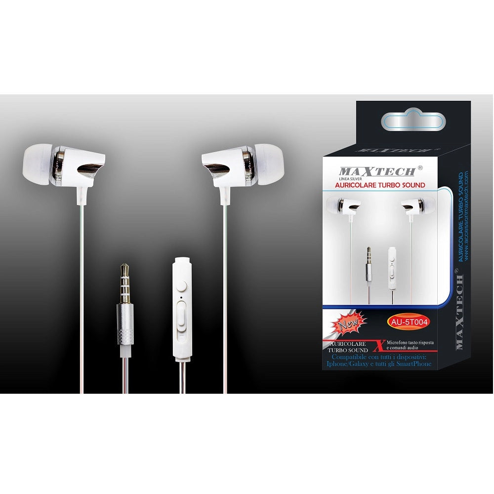 Trade Shop - Auricolari Cuffie Musica Con Filo Microfono Per Cellulari Smartphone Maxtech Au-5t004 -