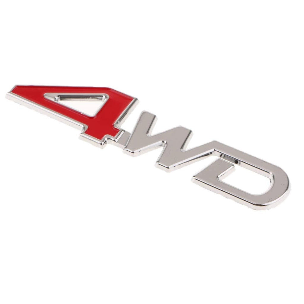 Trade Shop - Adesivo Decorazione 3d In Metallo Cromato Per Auto Figura Stemma 4wd Sticker -