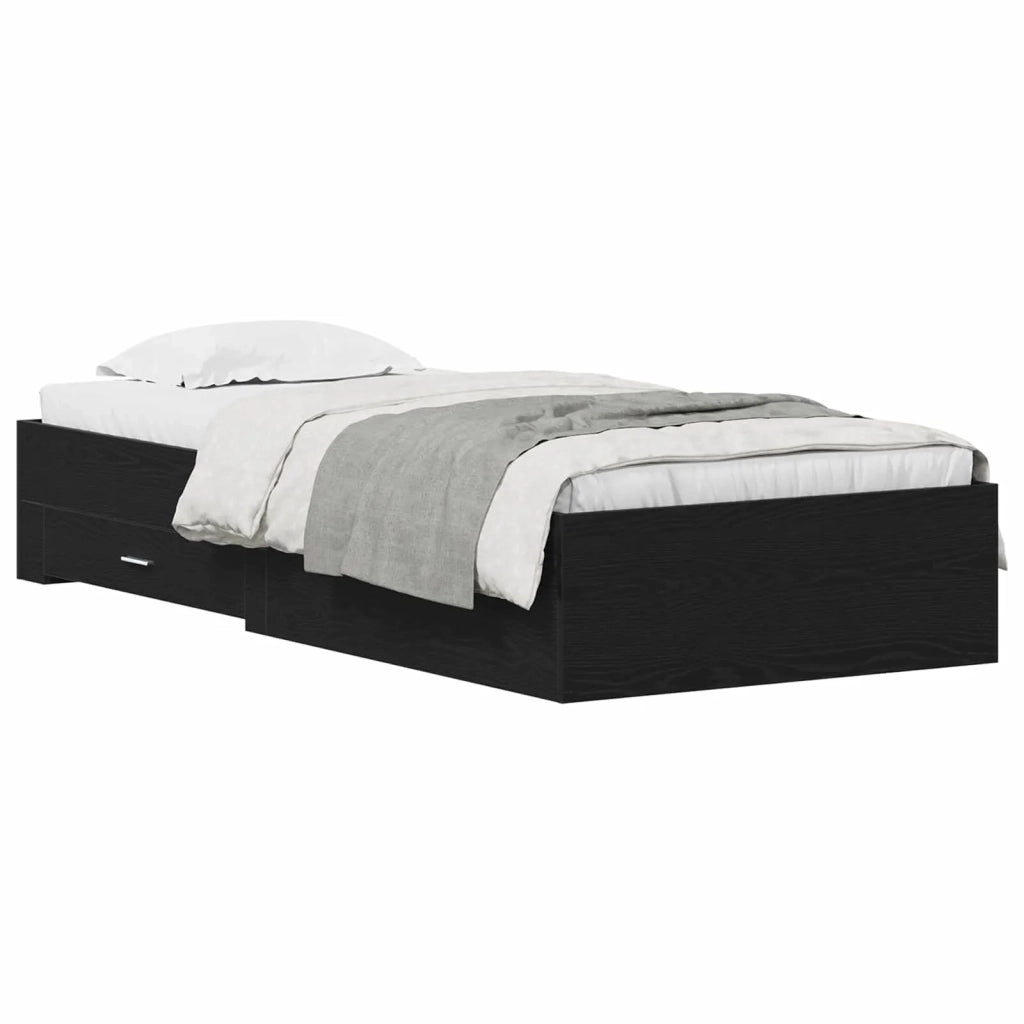 Struttura del letto con cassetto Rovere Nero 90 x 200 cm 3333989