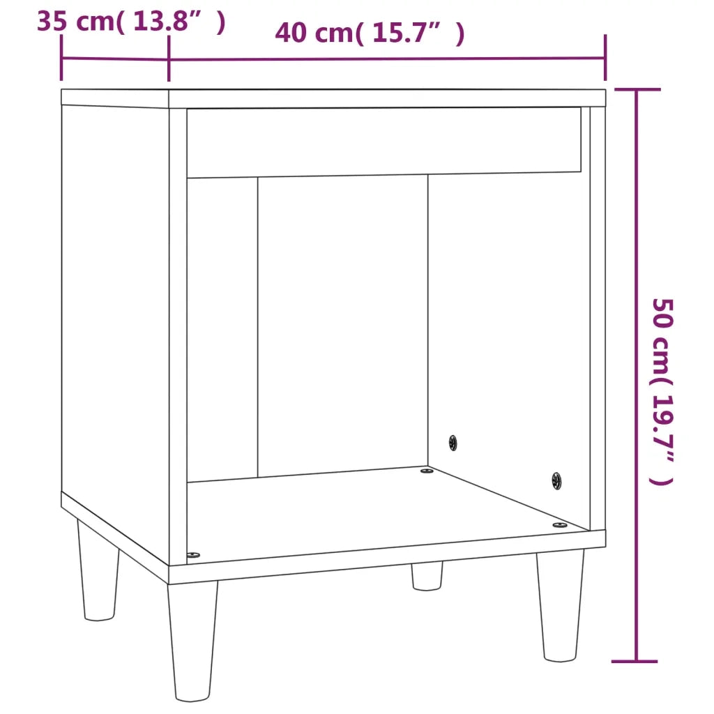 Comodini 2 pz-Set di 2 Tavolino da notte Grigio Cemento 40x35x50 cm 462268