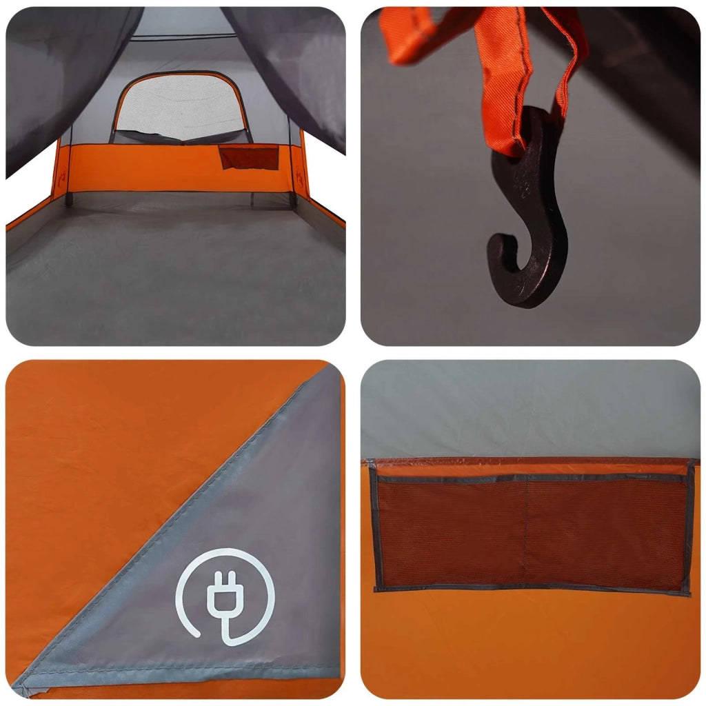 Tenda Familiare con tetto Grigio e arancione 320 x 210 x 180 cm 42028491