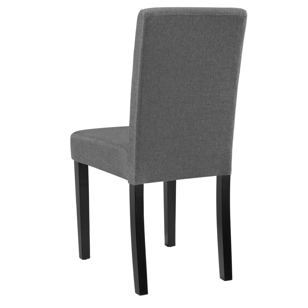 Set Hamburg di 2 Sedie Imbottite da Sala con Rivestimento in Tessuto Grigio Scuro [en.casa]
