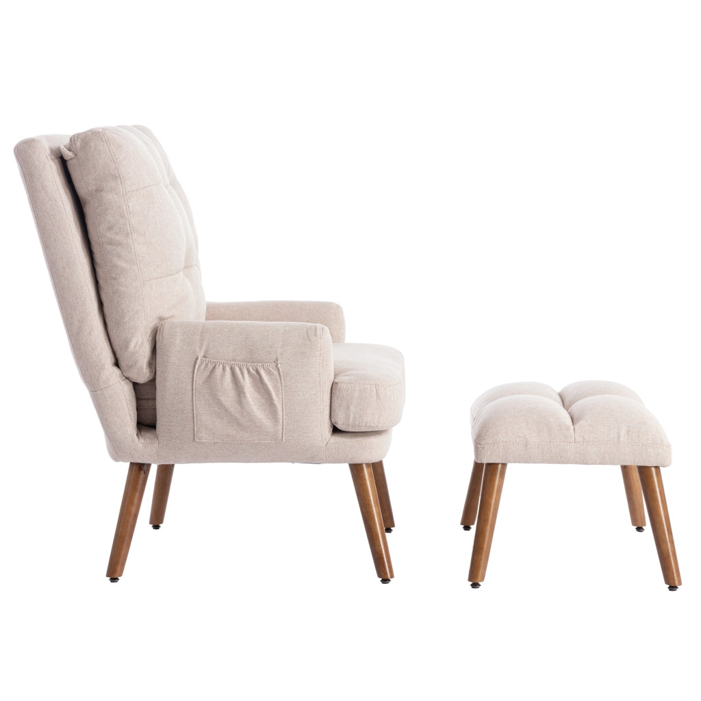 Poltrona Relax con Poggiapiedi e Schienale Reclinabile ¨C MINIMAL ¨C con Ripiano Laterale
