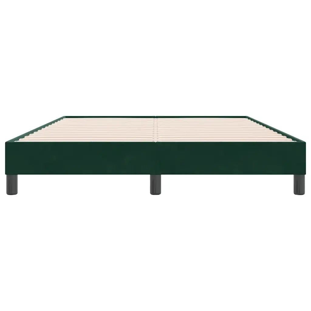 vidaXL Giroletto senza Materasso Verde Scuro 140x220 cm in Velluto