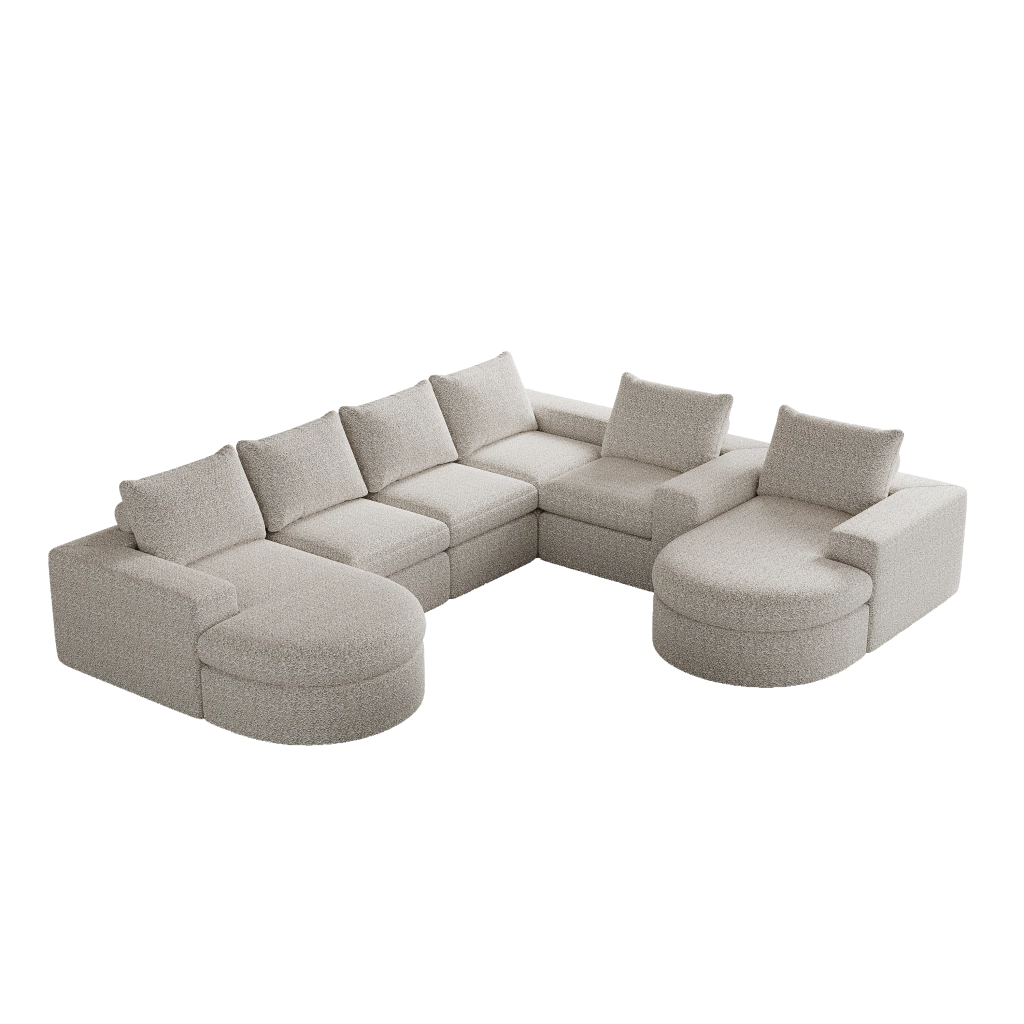 Divano modulare a L con chaise longue - Zephmum- Schiuma compressa, senza struttura