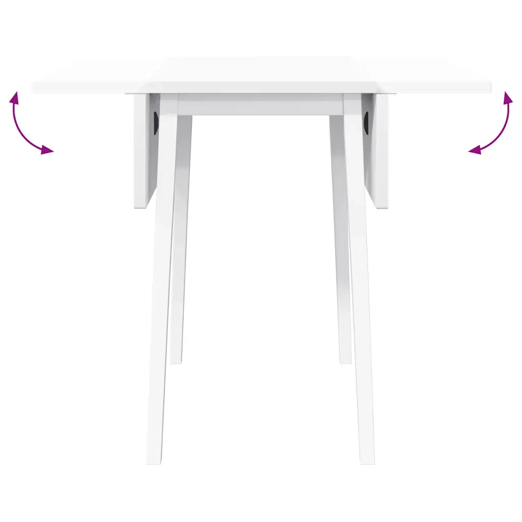 Tavolo da Pranzo Bianco in Legno Massello di Hevea 4102534