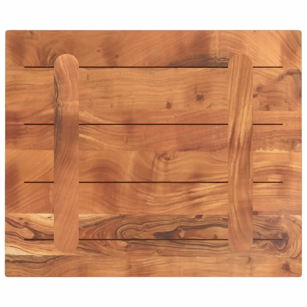 Piano Tavolo 60x50x3,8 cm Rettangolare Legno Massello Acacia