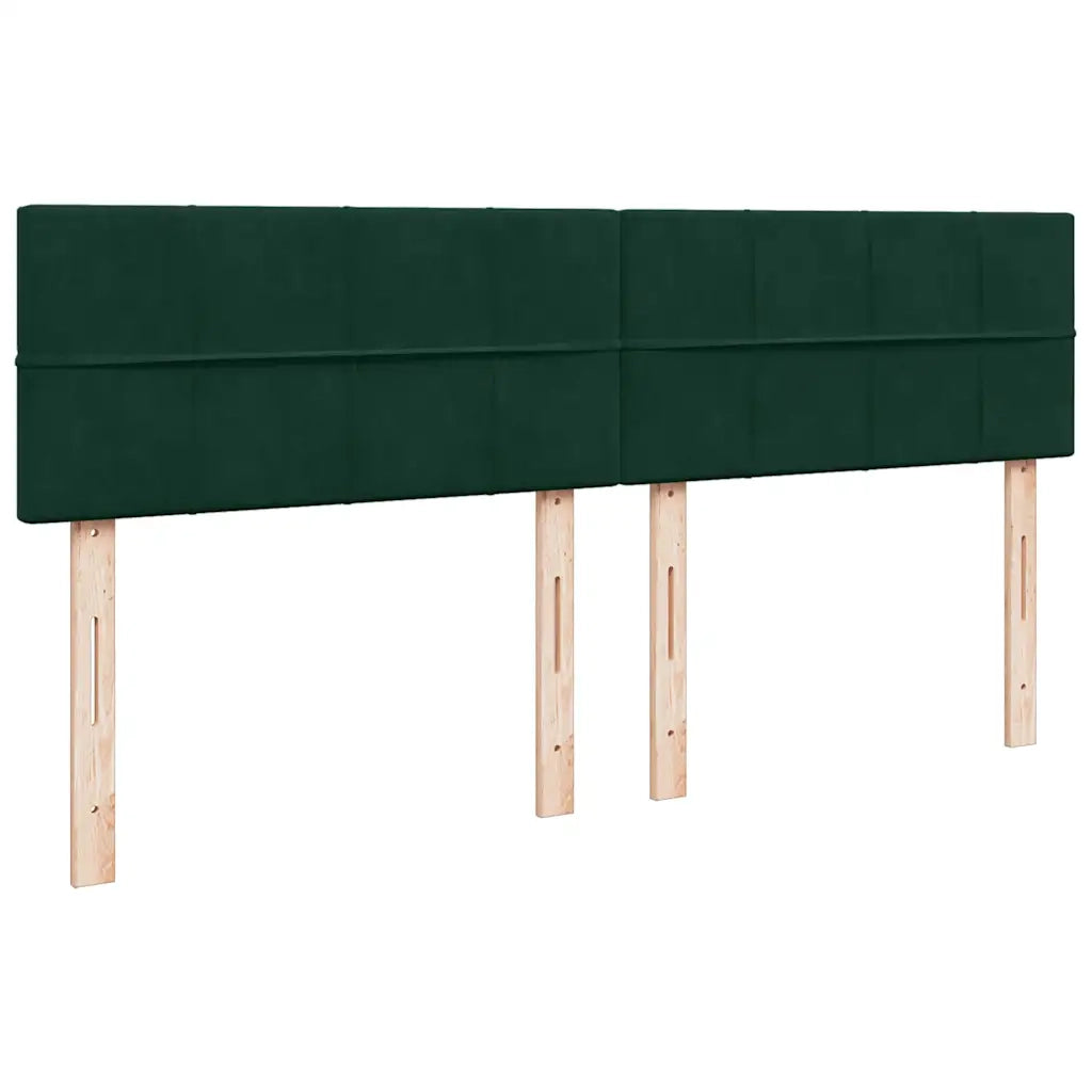 Giroletto a Molle con Materasso Verde Scuro 200x200 cm Velluto
