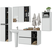 Set di mobili da bagno sospesi VAMI in Bianco con colore interno Grigio Grafite