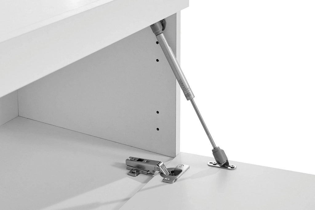 Mobile Tv 3 Ante e Ripiano a Giorno 220x40x35 cm Essential 2A 1R Bianco Lucido