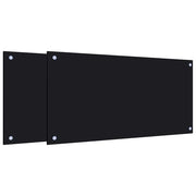 Set di 2 paraschizzi per cucina facili da pulire 80 x 40 cm vetro temperato nero 02_0055741
