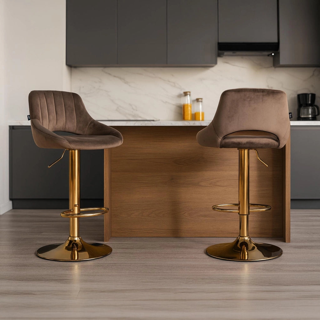 Sgabello da bar Milet velluto oro 2