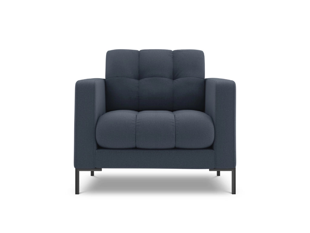 Cosmopolitan Design - Poltrona "Bali" in tessuto strutturato blu scuro 