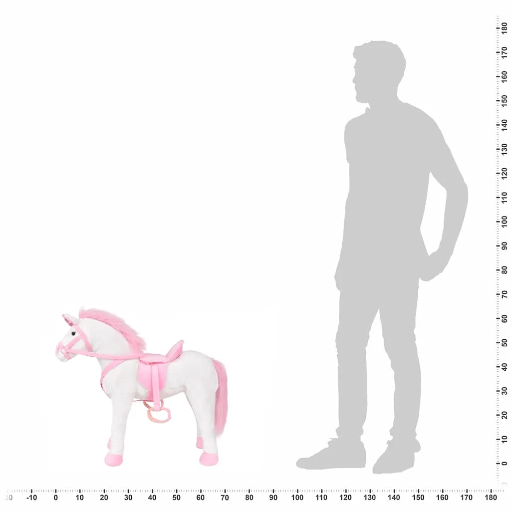 Unicorno di Peluche in Piedi Bianco e Rosa XXL 91328