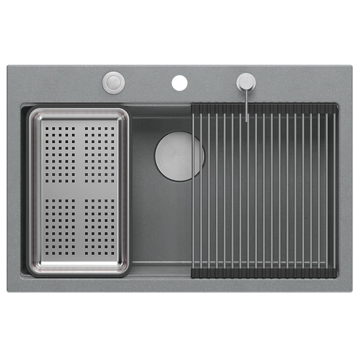 Lavello In Granito Marc 110 Workstation Grey Metallic Oro