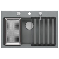 Lavello In Granito Marc 110 Workstation Grey Metallic Oro