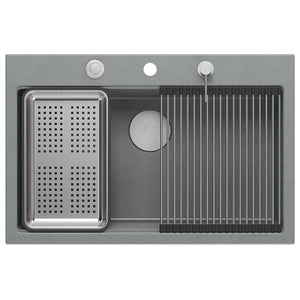 Lavello In Granito Marc 110 Workstation Grey Metallic Oro