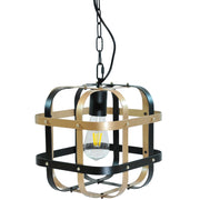 Lampada a sospensione Klatka nero oro E27 Polux Ø25 cm