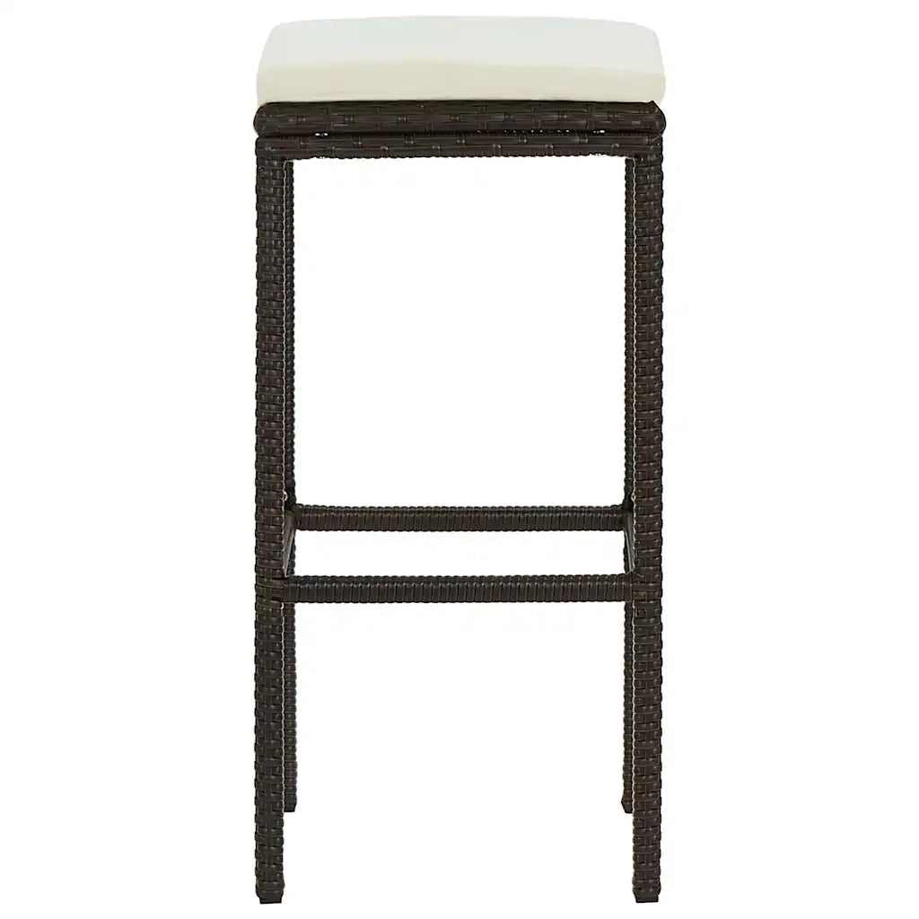 Sgabelli da Bar con Cuscini 6 pz Marroni in Polyrattan 313448