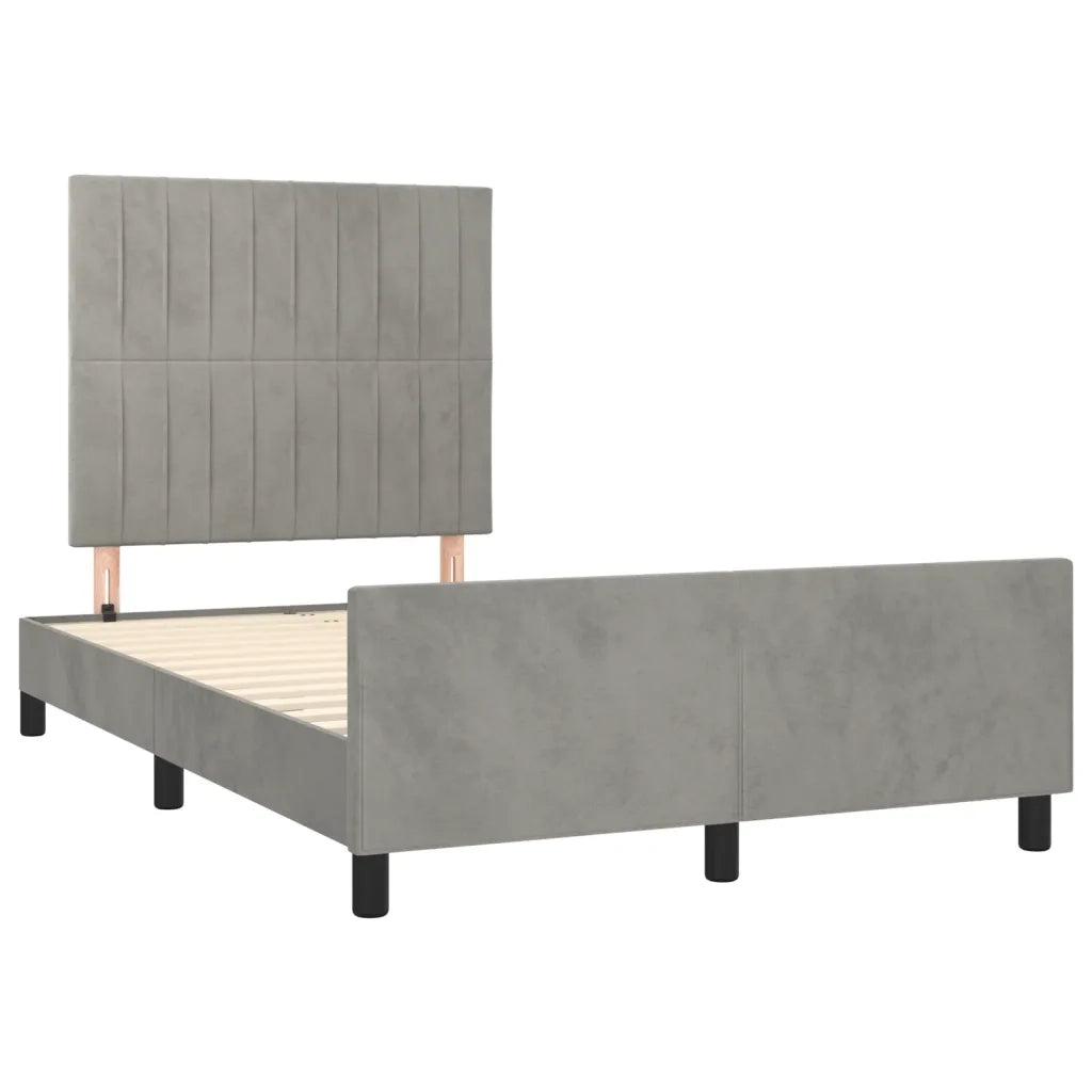 Giroletto senza Materasso Grigio Chiaro 120x190 cm Velluto