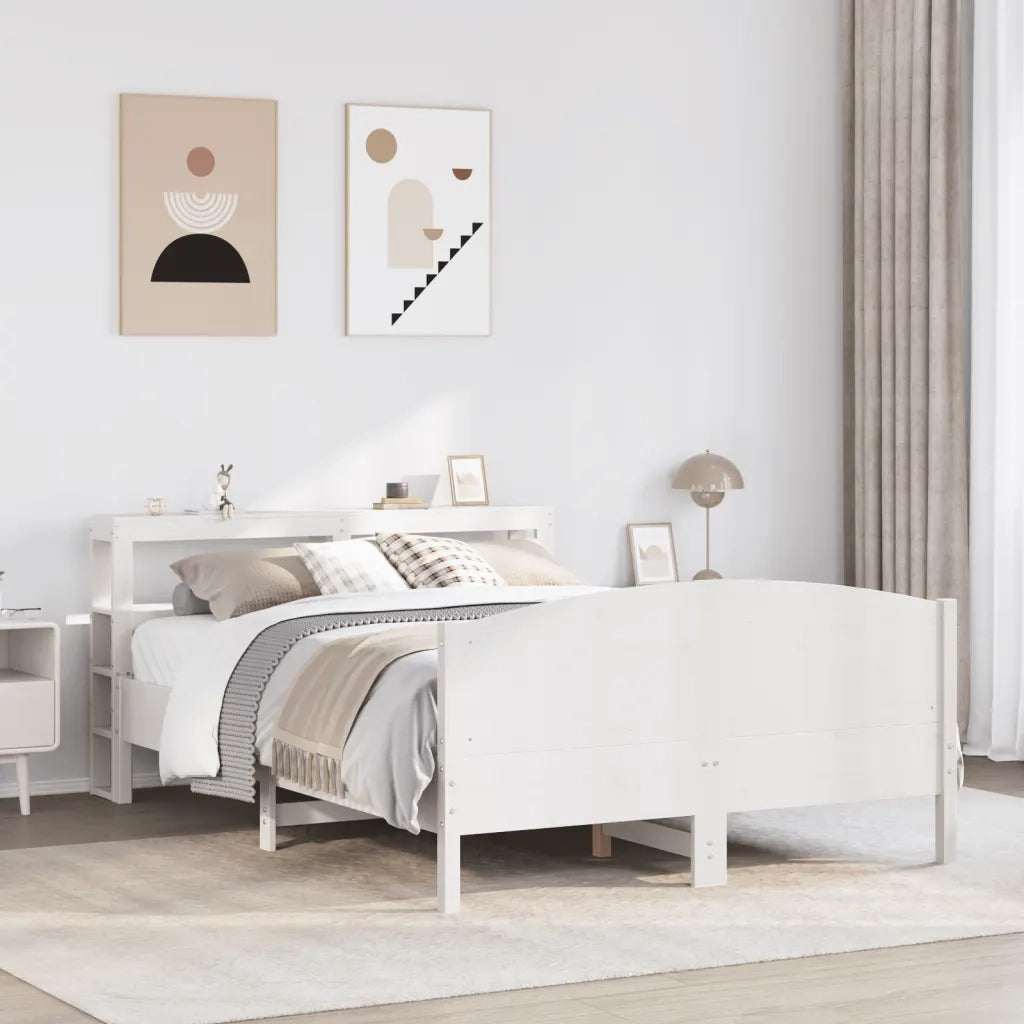vidaXL Letto senza Materasso Bianco 140x190 cm Legno Massello di Pino