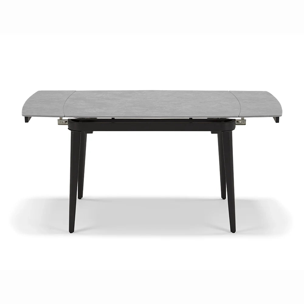 Tavolo da pranzo allungabile 110X72 Pietra Grigia modello ZANTE fino a a 160 CM per sala da pranzo, cucina e soggiorno, design moderno con top in grès ceramico