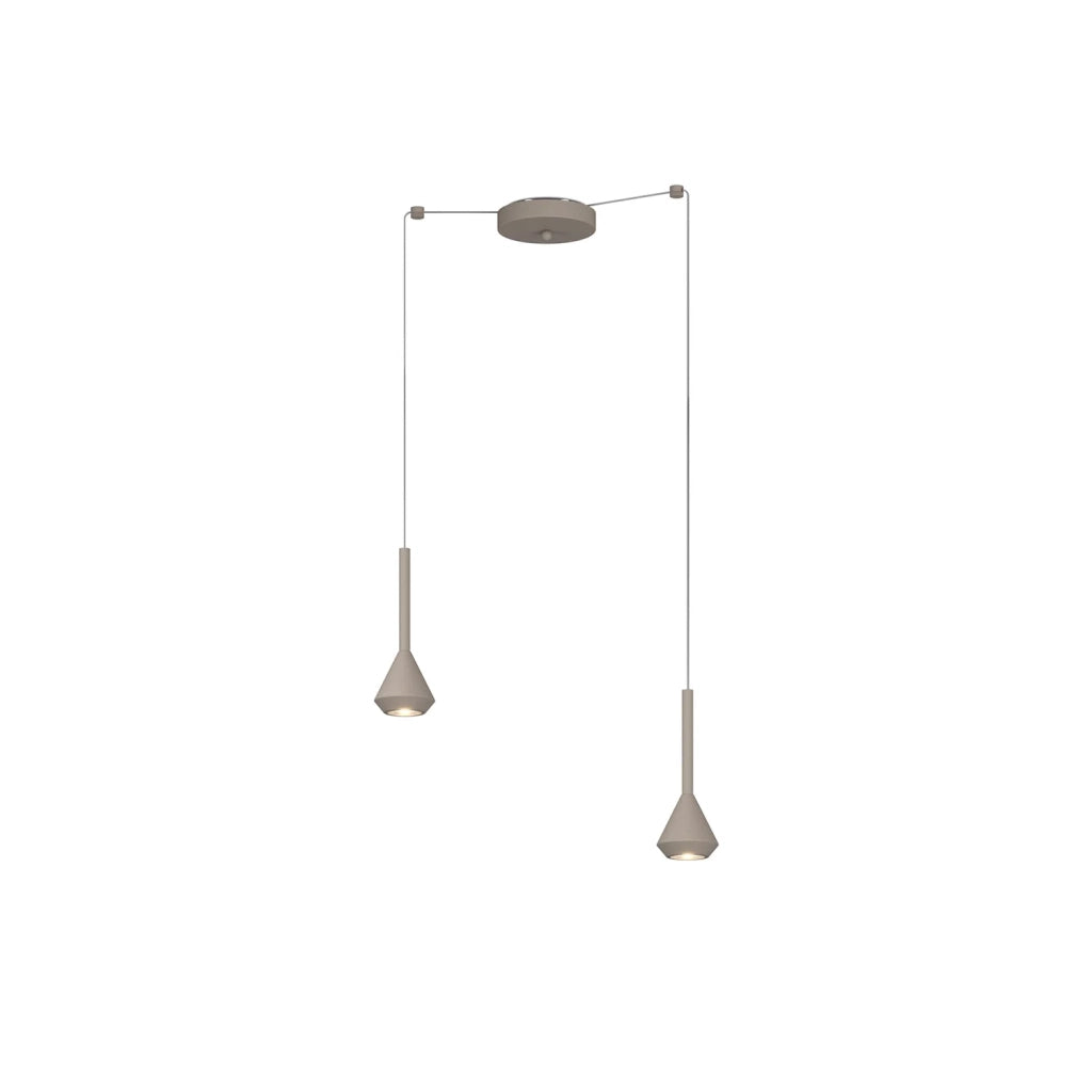Lampadario Moderno Aygo Metallo Sabbia 2 Luci Gu10