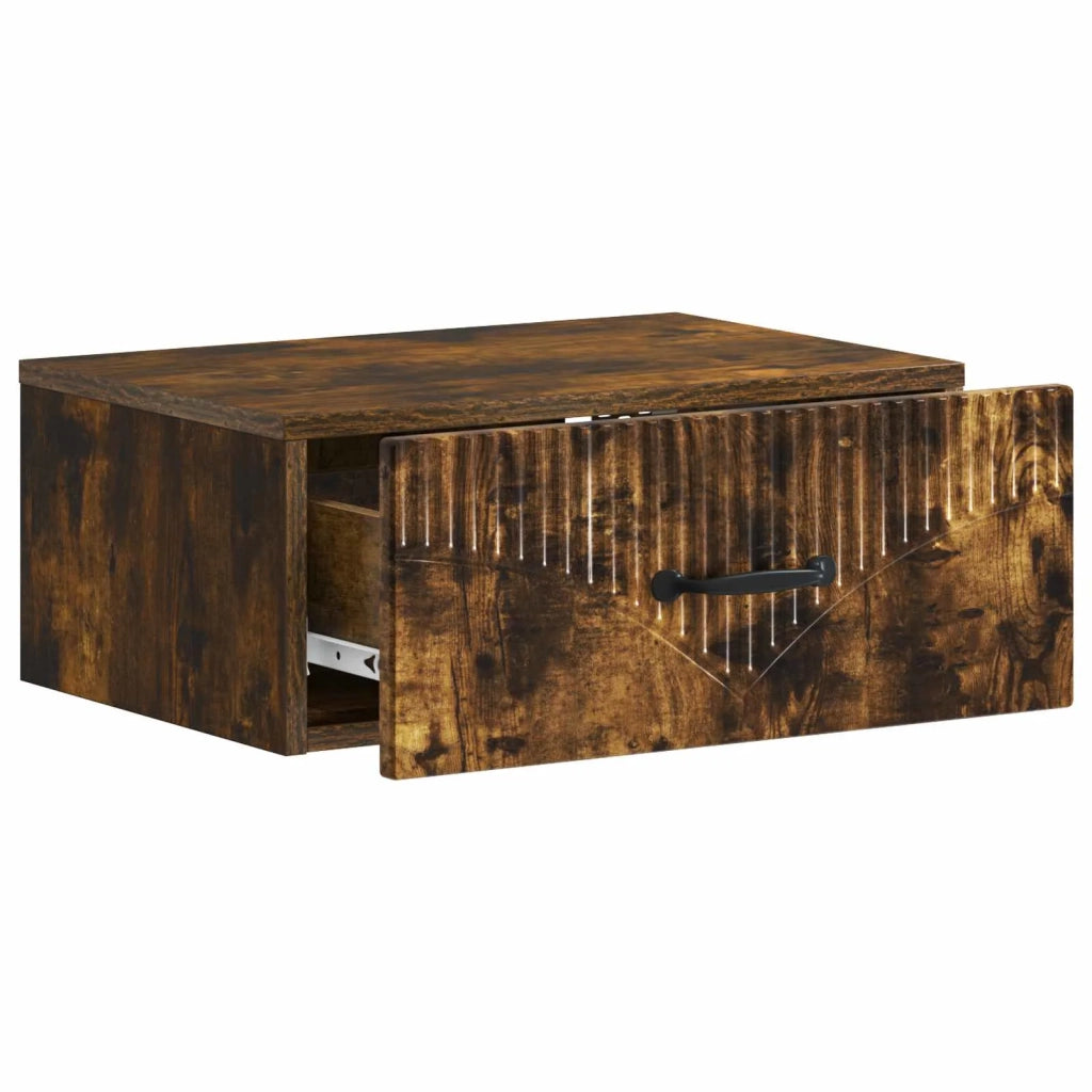 Mobiletto da notte a muro 2 pcs Rovere Fumo 49 x 34,5 x 20 cm 898966