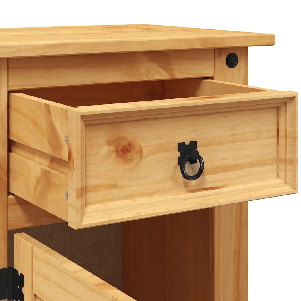 Comodino | Armadio da Notte | Mobiletto da notte in Legno di Pino Messicano Corona Range 53x39x66 cm