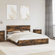 Letto con Contenitore con testiera Rovere fumé 160 x 200 cm 3410781