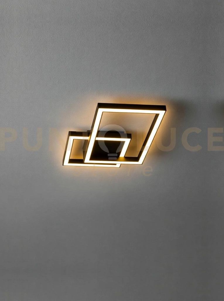 PLAFONIERA IN ALLUMINIO COLORE NERO CROSS LED 20W CCT 3000K 4000K 6000K CRI?80 220-240V 50/60Hz 1500Lm