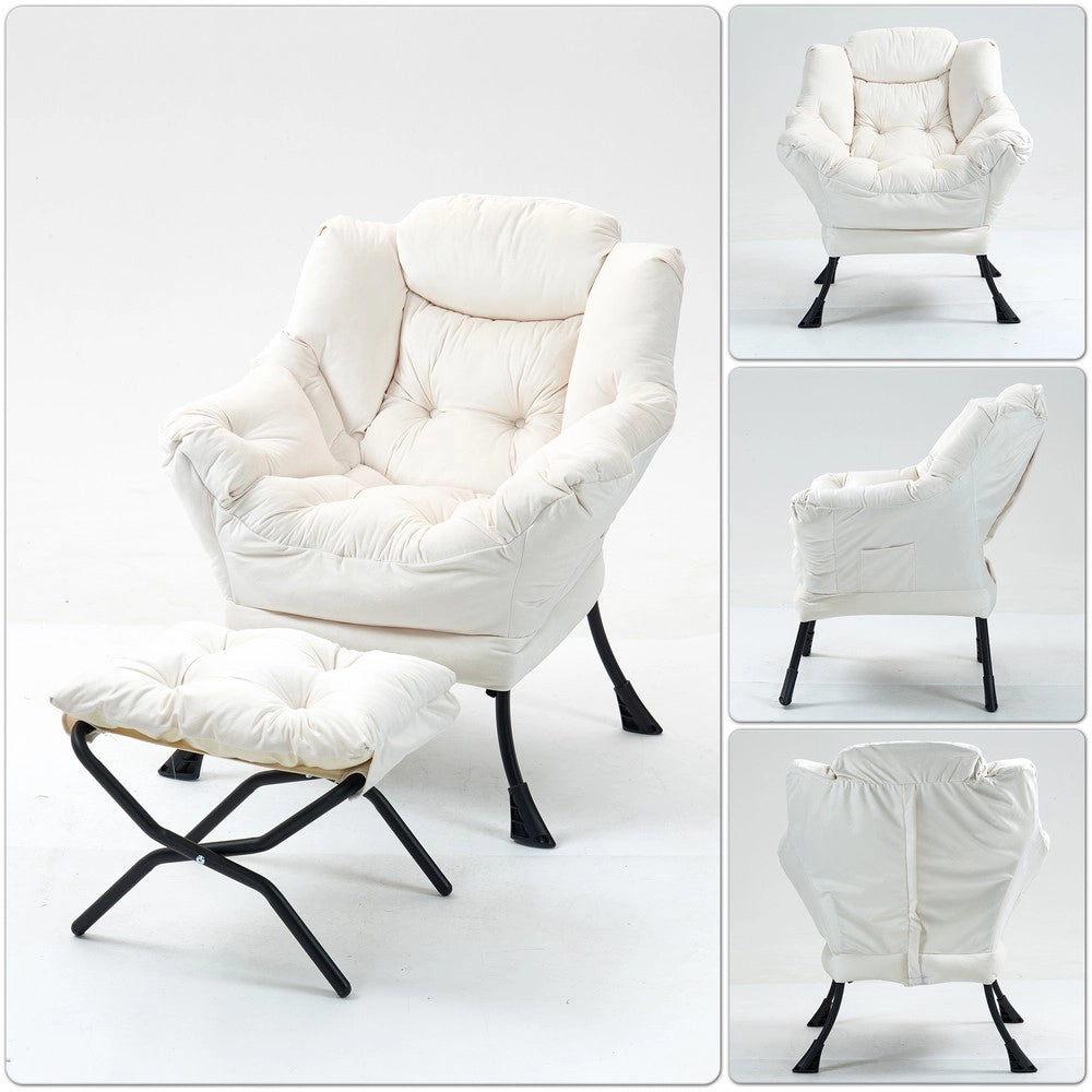 Poltrona Relax con Poggiapiedi Pieghevole e Tasca Laterale ¨C MINIMAL ¨C Tessuto