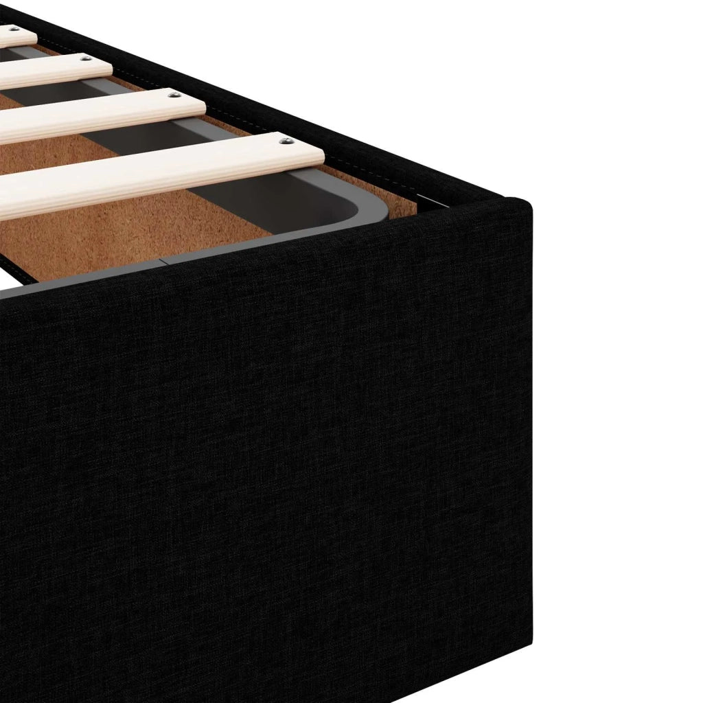 Letto ottomano con materasso con testiera 2 pz Nero Velluto 3456776