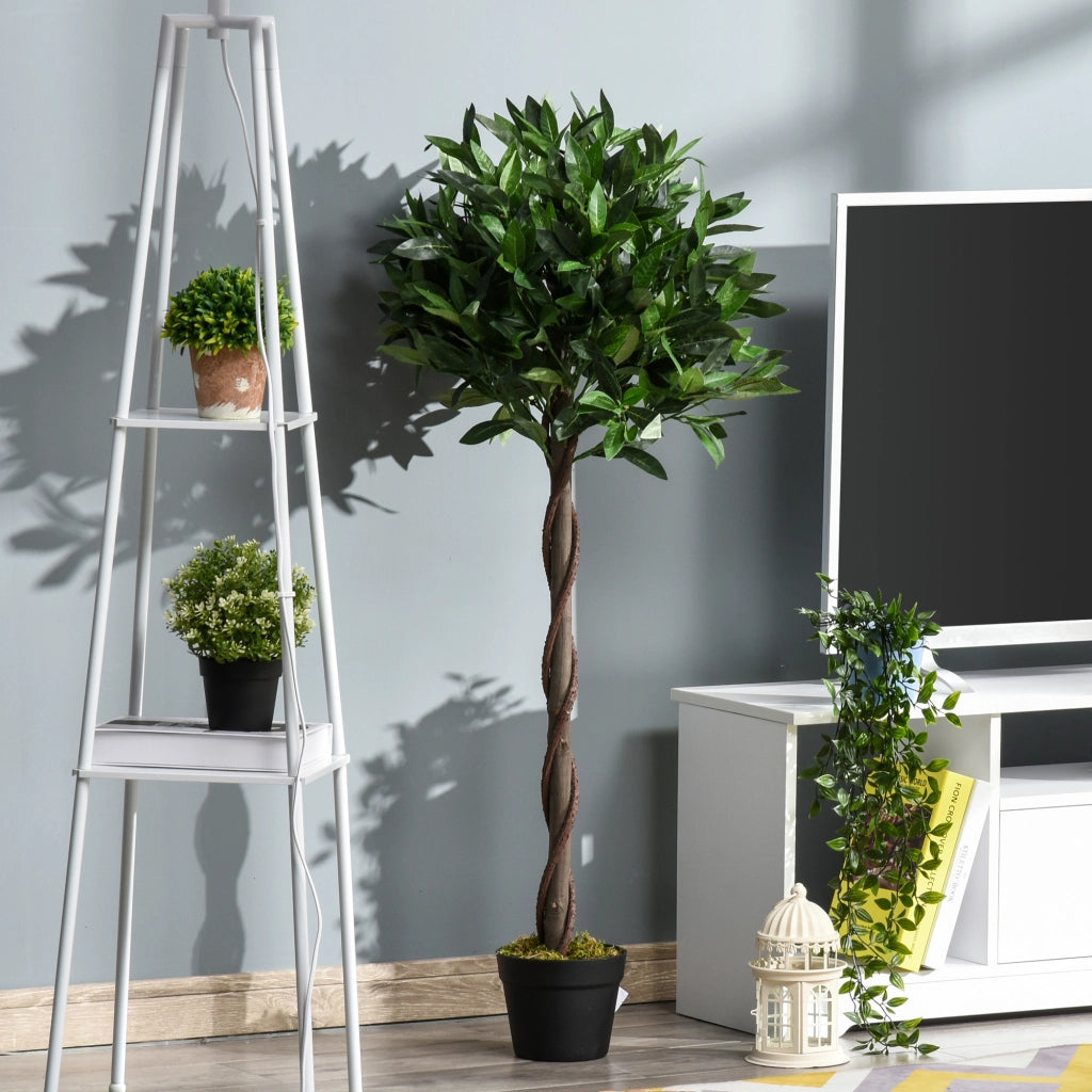Lauriers artificiali topiari 1,20H ¨C zephmum ¨C 2 pezzi, vaso incluso, nero verde