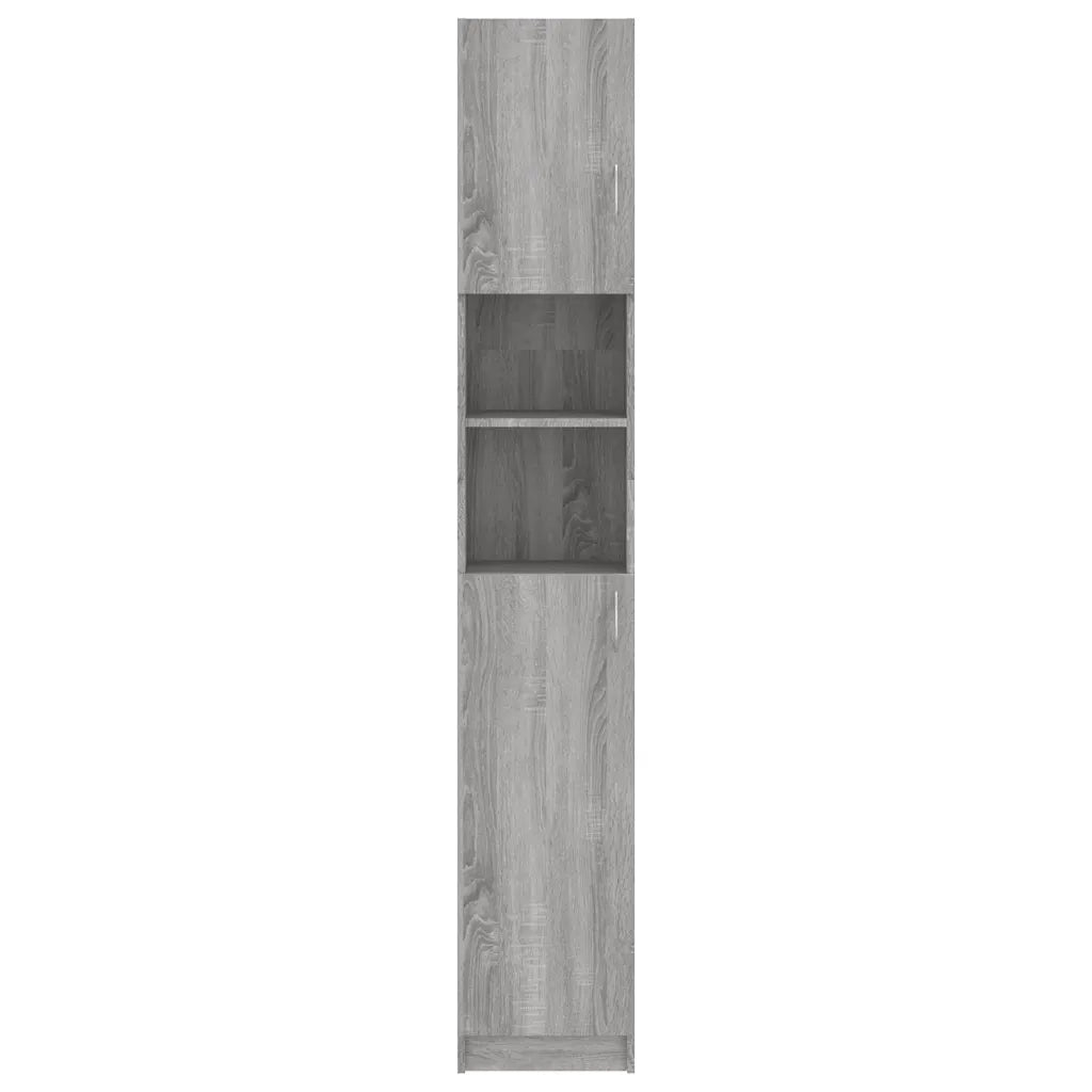 Armadietto Bagno Grigio Sonoma 32x25,5x190 cm Legno Ingegnerizzato 815538
