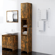 Armadietto Bagno Rovere Fumo 30x30x183,5cm Legno Ingegnerizzato 815108