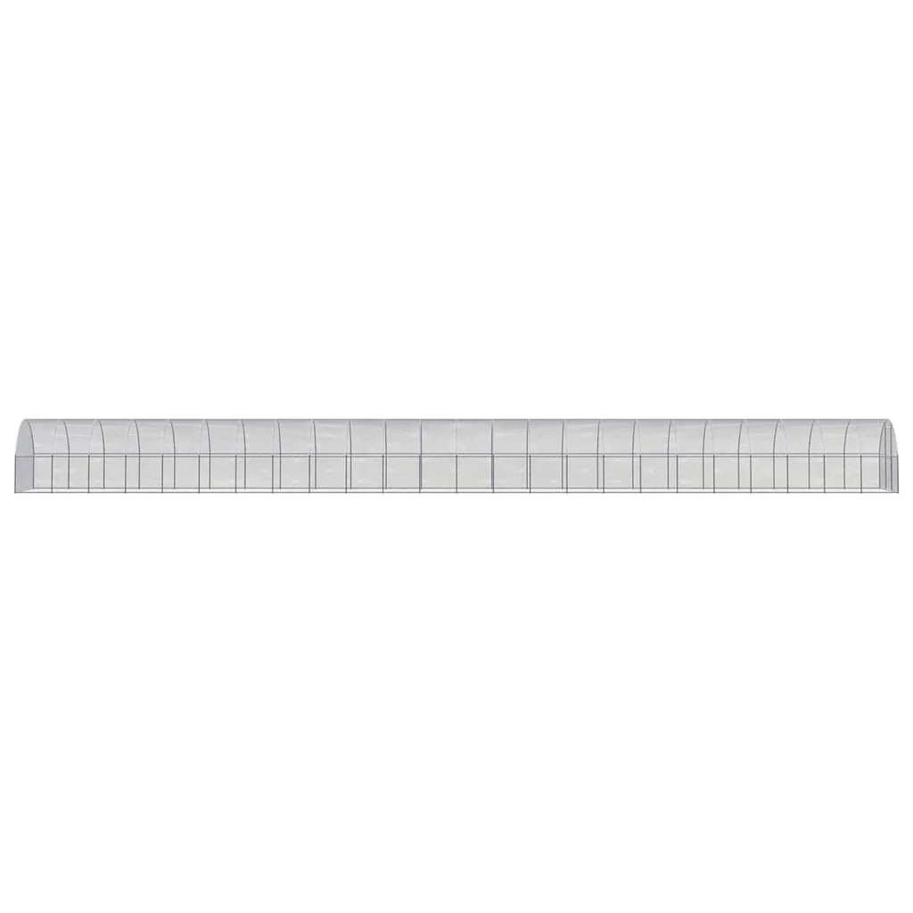 Pollaio/recinto/gabbia per polli da esterno 3 x 24 x 2 m acciaio zincato argento 02_0044009