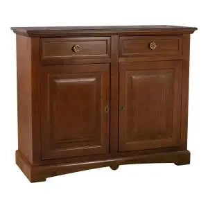 Credenza madia buffet in legno arte povera 2 ante chic mod goccia noce scuro
