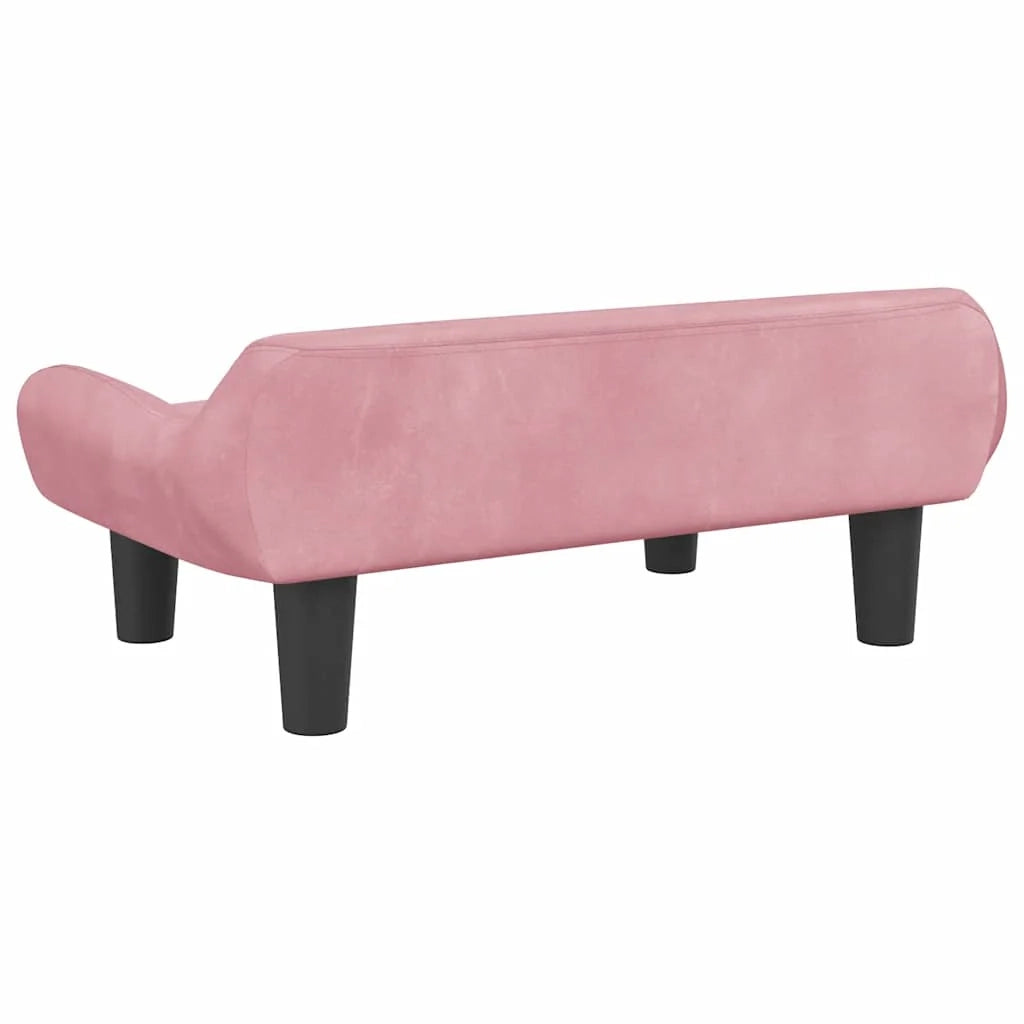Cuccia per cani a forma di cesto comoda 70 x 40 x 24 cm in velluto rosa 02_0042795