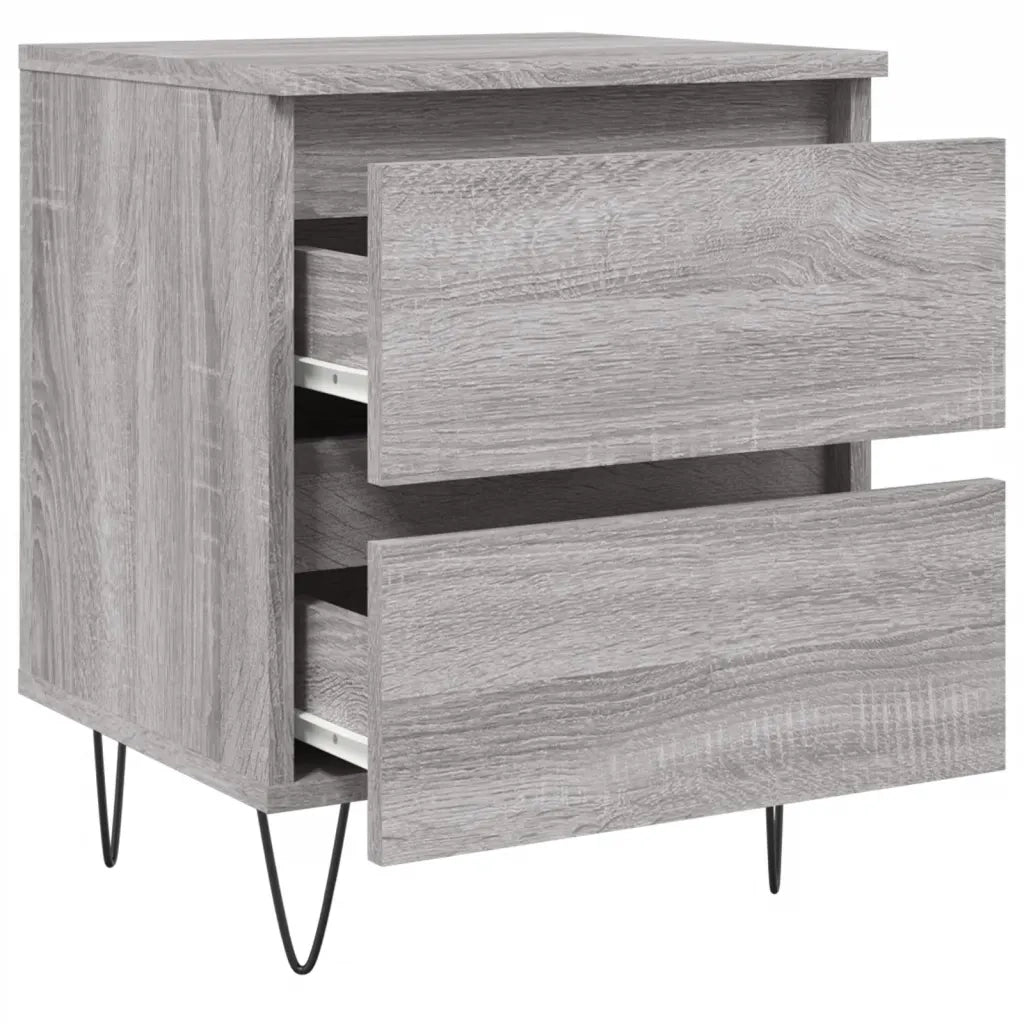 Set di 2 Comodini | Armadio da Notte | Mobiletto da notte Grigio Sonoma 40x35x50 cm in Legno Multistrato