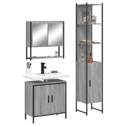 Set Mobili da Bagno 3 pz Grigio Sonoma in Legno Multistratocod mxl 91300