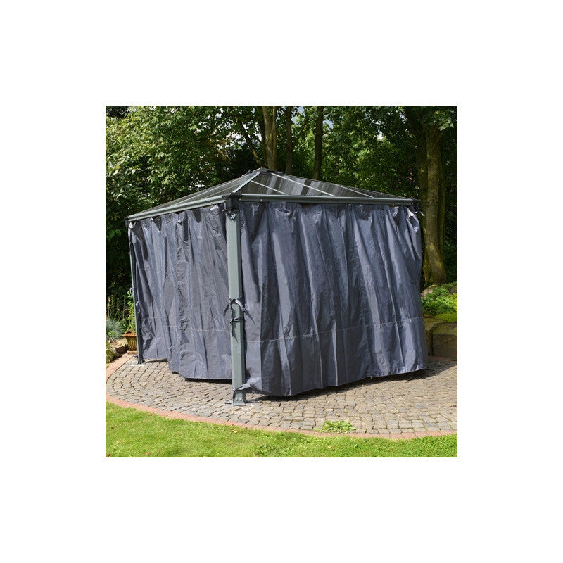 Set de 4 rideaux pour tonnelle Couv' Terrasse - 360x217 - GRIS