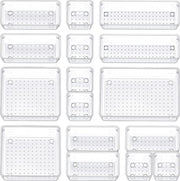 Sistema di organizzazione delle ante, 16 pezzi, 5 misure, organizzatore versatile per ante, plastica, tavola di sostegno antiscivolo trasparente per cucina, bagno, ufficio